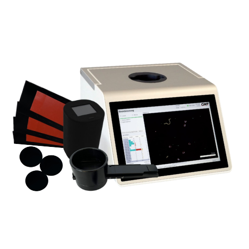 Portable surface particle counter with measuring head